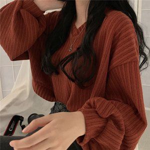 Copper Cropped Sweater
